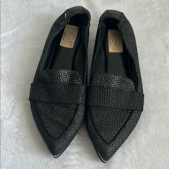 AGL Attilio Giusti Leombruni Women’s Point Toe Slip On Loafer Dark Academia 38 - Picture 1 of 10